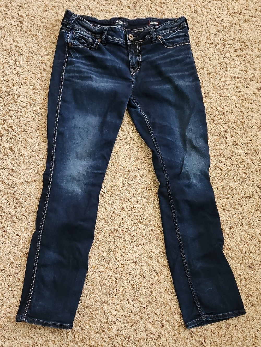 Silver Jeans Dark Blue Straight Leg Jeans